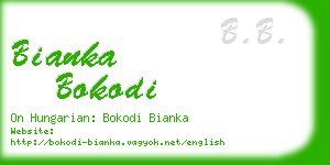 bianka bokodi business card